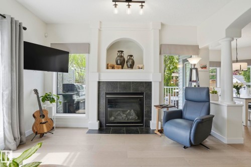 204 Sheppard Court, Edmonton, AB - Indoor Photo Showing Living Room With Fireplace