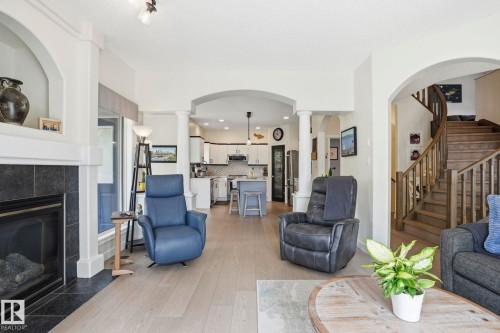 204 Sheppard Court, Edmonton, AB - Indoor Photo Showing Living Room With Fireplace