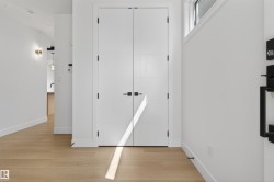 Double panel doors with matte black hardware - 