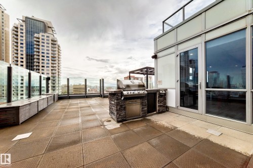 Rooftop patio with patterned tile flooring - 2604 10238 103 Street, Edmonton, AB 