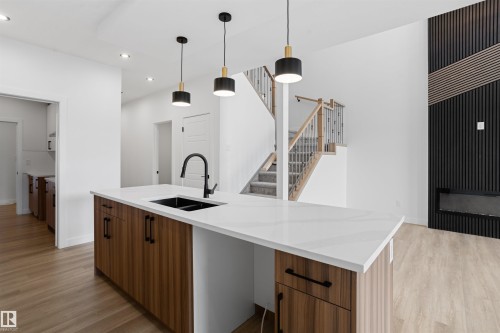 170 Munn Way, Leduc, AB - Indoor Photo Showing Kitchen With Double Sink With Upgraded Kitchen