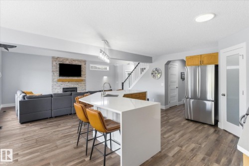 3948 42 Street, Edmonton, AB - Indoor Photo Showing Other Room With Fireplace