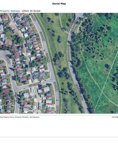 Aerial Map. Displaying the property at 10924 30 Street within its surrounding parcels and infrastructure - 10924 30 Street, Edmonton, AB 