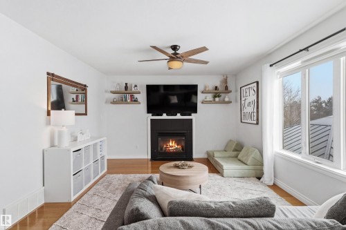 4847 152 Avenue, Edmonton, AB - Indoor Photo Showing Living Room With Fireplace