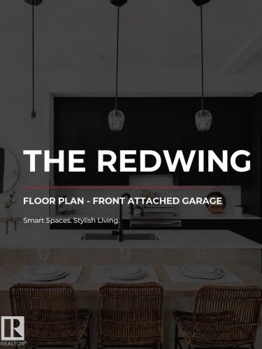 Floor Plan. Presenting the layout for the Redwing model with a front attached garage - 1095 Starling Drive, Edmonton, AB 