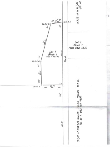 Survey Plan. Outlining the boundaries, dimensions, and legal description of the property - 0 0, Rural Sturgeon County, AB 