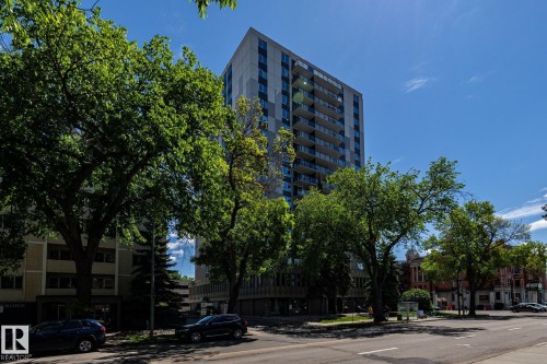 High-rise building featuring a modern facade with multiple balconies - 807 10011 116 Street, Edmonton, AB 