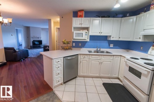 211 9640 105 Street, Edmonton, AB - Indoor Photo Showing Kitchen With Double Sink