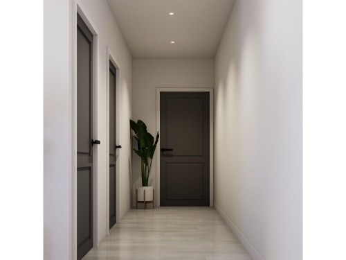 Hallway featuring light wood-finish flooring and recessed ceiling lighting - 10919 106 Ave, Westlock, AB 