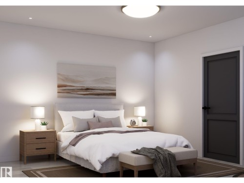 Contemporary bedroom with recessed lighting and a central flush-mount fixture - 10919 106 Ave, Westlock, AB 