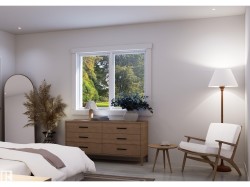 Bright interior space featuring a window with exterior tree views - 