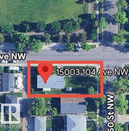 Aerial Property Map. Displaying the property's location and surrounding area - 15003 104 Avenue, Edmonton, AB 