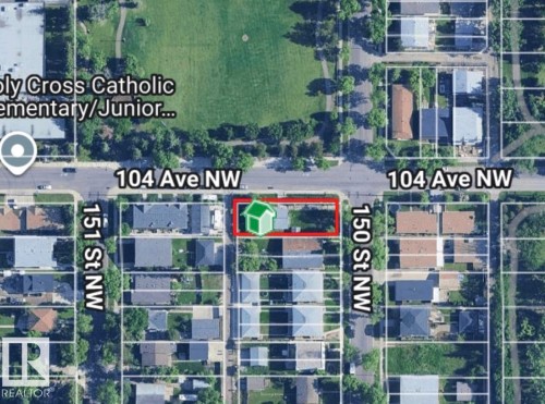 Property Map. Identifying the location of the property within its street grid and surrounding area - 15003 104 Avenue, Edmonton, AB 