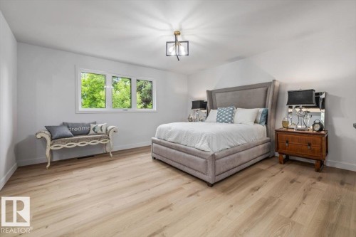 Bright room featuring wood-finish flooring, white walls, and a multi-pane window - 7 Glacier Place, St. Albert, AB 