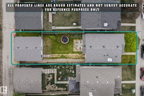 Aerial Boundary Map. Illustrating property lines as rough estimates for informational purposes only - 128 Brookview Wy, Stony Plain, AB 