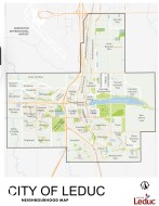 Map of Leduc, AB . Robinson area is located bottom right hand corner. Easy access to Hwy 2A ,QEII . Beaumont, Wetaskwin. - 