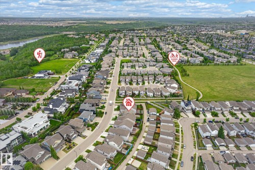 Residential neighborhood setting featuring an array of single-family homes with varying architectural styles and rooflines - 3685 Westcliff Way, Edmonton, AB 