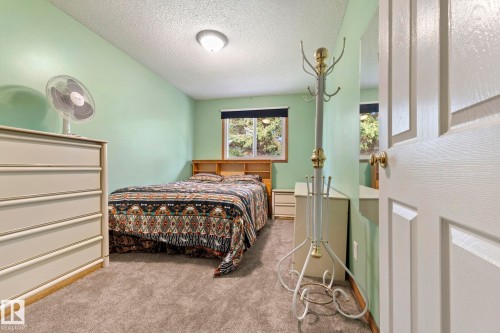 Soft green walls complement the textured gray carpeting in this room - 9940 83 St, Fort Saskatchewan, AB 