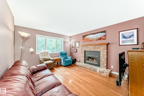 18931 92 Avenue, Edmonton, AB - Indoor Photo Showing Living Room With Fireplace
