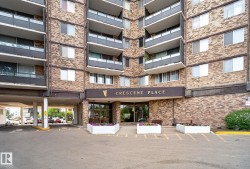 Brick facade building featuring a prominent main entrance with a "Crescent Place" sign - 