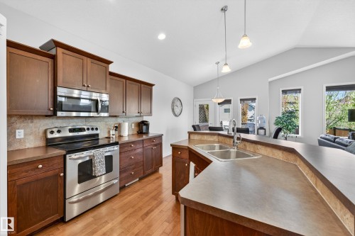 100 Napoleon Crescent, St. Albert, AB - Indoor Photo Showing Kitchen With Stainless Steel Kitchen With Double Sink