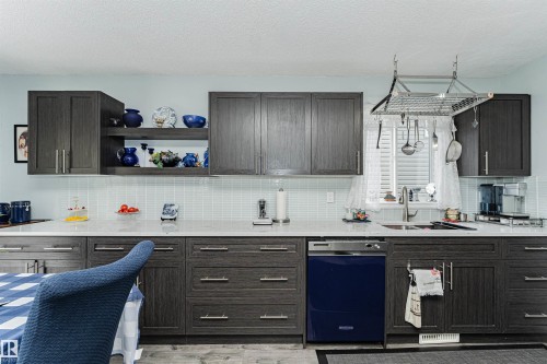 9 Langley Crescent, Spruce Grove, AB - Indoor Photo Showing Kitchen With Double Sink With Upgraded Kitchen