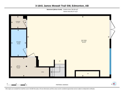 Lower Level Floor plan - 3 1641 James Mowatt Trail, Edmonton, AB 