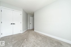 Wall-to-wall carpeting with a light gray hue - 