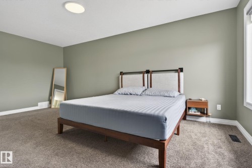 Spacious room featuring neutral carpeting and light green walls - 9628 221 Street, Edmonton, AB 