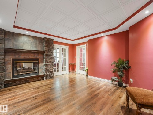 2 Everest Crescent, St. Albert, AB - Indoor Photo Showing Living Room With Fireplace