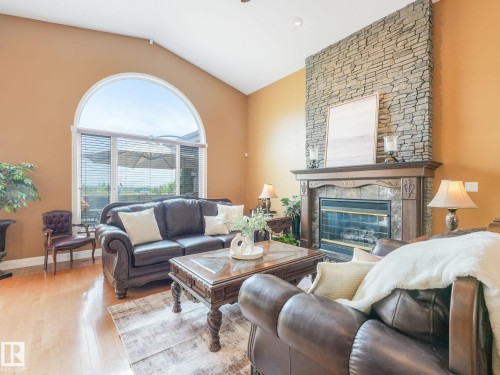 2 Everest Crescent, St. Albert, AB - Indoor Photo Showing Living Room With Fireplace