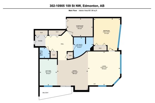 View of room layout - 302 10905 109 Street, Edmonton, AB 