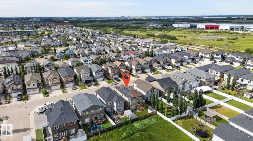 Aerial view of a residential neighborhood with diverse architectural styles - 14016 161 Avenue, Edmonton, AB 