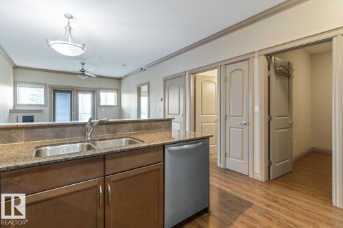 241 10121 80 Avenue, Edmonton, AB - Indoor Photo Showing Kitchen With Double Sink