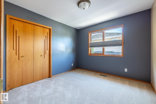 Light-colored carpeting complementing dark-toned walls - 315 Osland Place, Edmonton, AB 