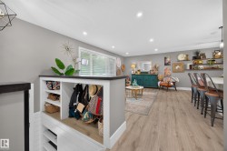 Built-in entryway storage with shelving and hanging space - 