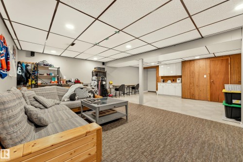 Spacious lower level featuring recessed lighting and a suspended ceiling - 24 Addison Crescent, St. Albert, AB 