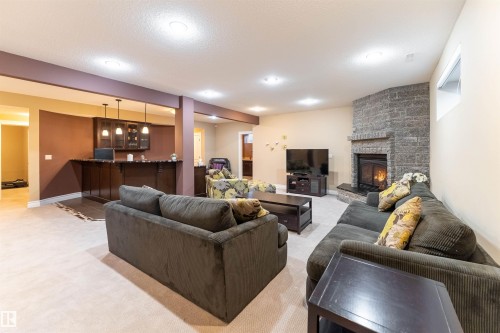 17424 108 Street, Edmonton, AB - Indoor Photo Showing Living Room With Fireplace