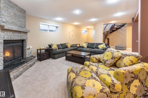 17424 108 Street, Edmonton, AB - Indoor Photo Showing Living Room With Fireplace