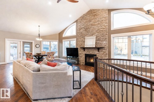 17424 108 Street, Edmonton, AB - Indoor Photo Showing Living Room With Fireplace