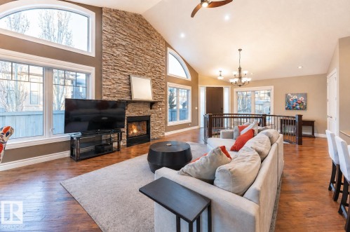 17424 108 Street, Edmonton, AB - Indoor Photo Showing Living Room With Fireplace