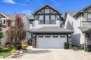 Two-story exterior with light gray siding and dark trim accents - 363 Cy Becker Boulevard, Edmonton, AB  - Outdoor With Facade 