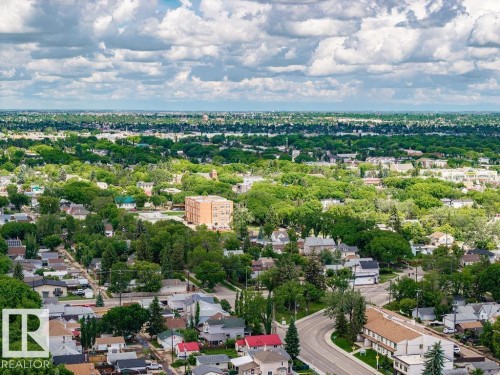 Expansive urban landscape featuring a mix of residential structures and abundant mature tree cover - 11241 88 Street, Edmonton, AB 