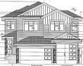 Architectural Blueprint. Illustrating the property's exterior elevations and structural components - 94 Mockingbird Crescent, Fort Saskatchewan, AB 