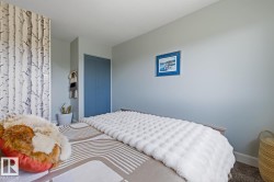 Neutral wall paint throughout, complemented by a feature wall with a birch tree pattern - 