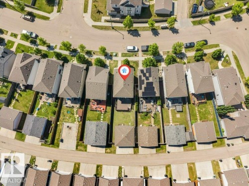 Aerial view showcasing the property within a residential neighborhood - 3511 15A Street, Edmonton, AB 