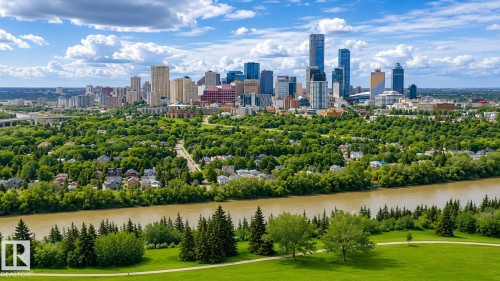 Expansive green spaces featuring mature trees and a winding riverfront - 10415 84 Street, Edmonton, AB 