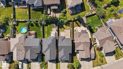Aerial perspective showcasing multiple residential properties - 1944 68 Street, Edmonton, AB 