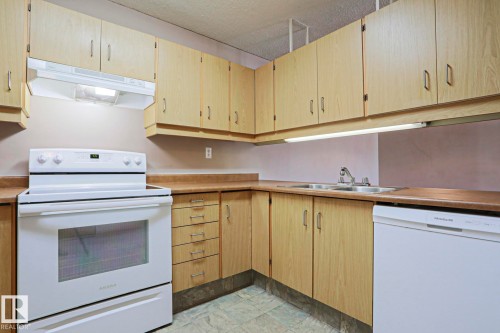 203 44 Alpine Place, St. Albert, AB - Indoor Photo Showing Kitchen With Double Sink