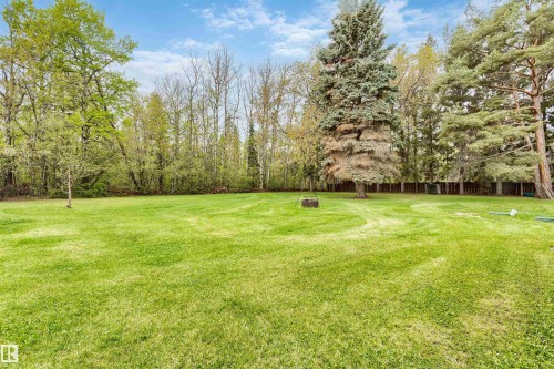Expansive lawn bordered by a variety of mature trees and natural landscaping - 20515 5 Avenue Sw, Edmonton, AB 